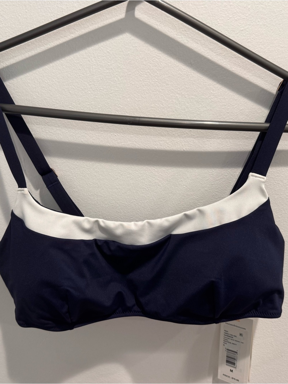 Women's Navy and White Vineyard Vines Swim top
